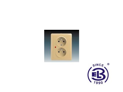 Zásuvka dvojnásobná s ochrannými kolíky, s ochranou před přepětím Swing/Swing L, béžová, řazení 2x(2P+PE), 5592G-C02349D1 ABB