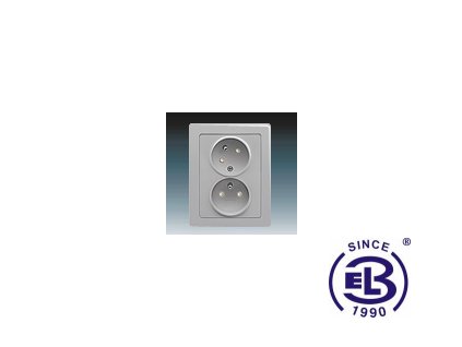 Zásuvka dvojnásobná s ochrannými kolíky, s clonkami, s natočenou dutinkou Swing/Swing L, světle šedá, řazení 2x(2P+PE), 5513J-C02357S1 ABB