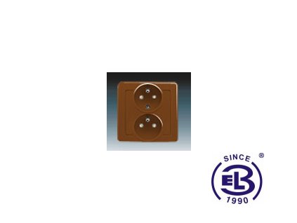 Zásuvka dvojnásobná polozapuštěná s ochrannými kolíky, s clonkami Swing/Swing L, hnědá, řazení 2x(2P+PE), 5512J-C02259H1 ABB