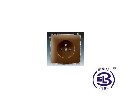 Zásuvka jednonásobná s ochranným kolíkem, s clonkami Tango, hnědá, řazení 2P+PE, 5519A-A02357H ABB