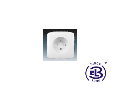 Zásuvka jednonásobná s ochranným kolíkem, s clonkami Tango, bílá, řazení 2P+PE, 5518A-A2359B ABB