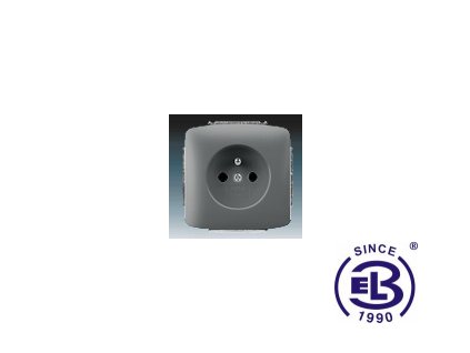 Zásuvka jednonásobná s ochranným kolíkem Tango, kouřová šedá, řazení 2P+PE, 5518A-A2349S2 ABB