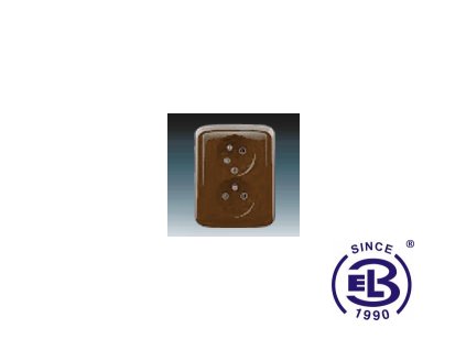 Zásuvka dvojnásobná s ochrannými kolíky, s clonkami, s natočenou dutinou Tango, hnědá, řazení 2x(2P+PE), 5513A-C02357H ABB