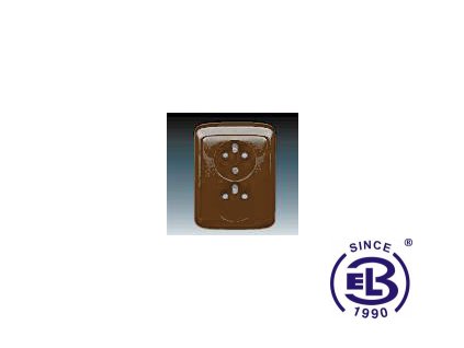 Zásuvka dvojnásobná s ochrannými kolíky, s clonkami Tango, hnědá, řazení 2x(2P+PE), 5512A-2359H ABB