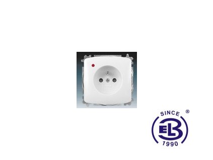 Zásuvka jednonásobná s ochranným kolíkem, s clonkami, s ochranou před přdpětím Tango, bílá, řazení 2P+PE, 5599A-A02357B ABB