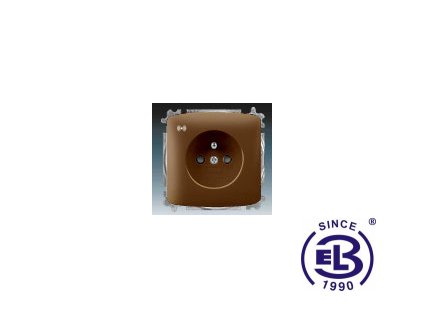 Zásuvka jednonásobná s ochranným kolíkem, s clonkami, s ochranou před přepětím Tango, hnědá, řazení 2P+PE, 5589A-A02357H ABB