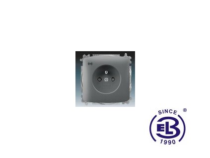 Zásuvka jednonásobná s ochranným kolíkem, s clonkami, s ochranou před přepětím Tango, kouřová šedá, řazení 2P+PE, 5589A-A02357S2 ABB