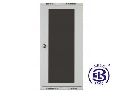 Rozvaděč nástěnný 10", LC-10, 6U, 300x265, šedý, skleněné dveře