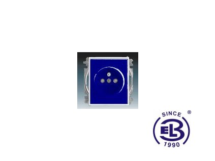Zásuvka jednonásobná s ochranným kolíkem, s clonkami Element, modrá/bílá, řazení 2P+PE, 5519E-A0235714 ABB