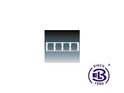 Rámeček pro elektroinstalační přístroje vodorovný čtyřnásobný Element, bílá/ledová šedá, 3901E-A0014004 ABB