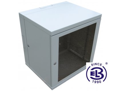 Rozvaděč nástěnný nýtovaný 19", LC-24, 12U, 500mm, šedý, dělený, nevětraný