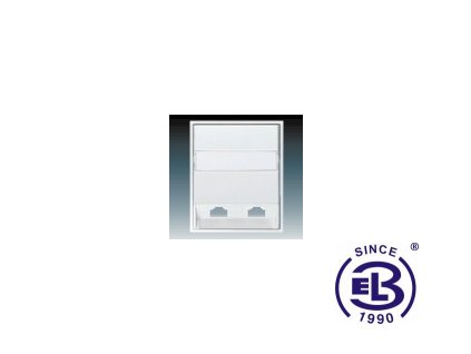Kryt zásuvky telefonní dvojnásobné Element, bílá/ledová bílá, 5013E-A0021501 ABB