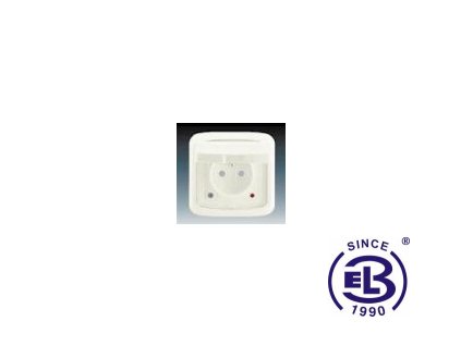 Zásuvka jednonásobná s ochranným kolíkem, s clonkami, s víčkem, s ochranou před přepětím Tango, šedá, řazení 2P+PE, 5598A-2999S ABB