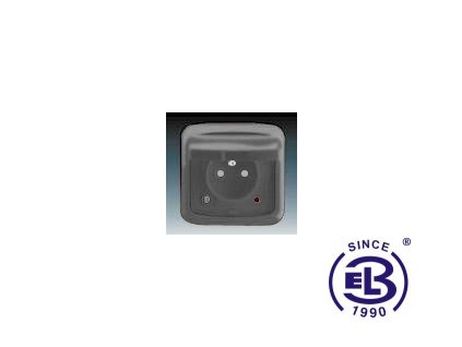 Zásuvka jednonásobná s ochranným kolíkem, s clonkami, s víčkem, s ochranou před přepětím Tango, kouřová šedá, řazení 2P+PE, 5598A-2999S2 ABB