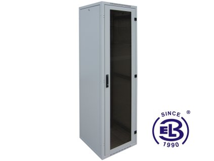 Rozvaděč nýtovaný 19", LC-16+, 15U, 800x800, šedý, skleněné dveře