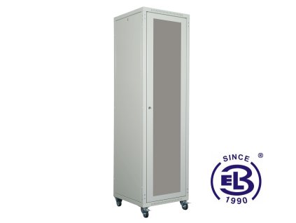 Rozvaděč skládaný 19", LC-05+, 45U, 600x800, šedý, skleněné dveře