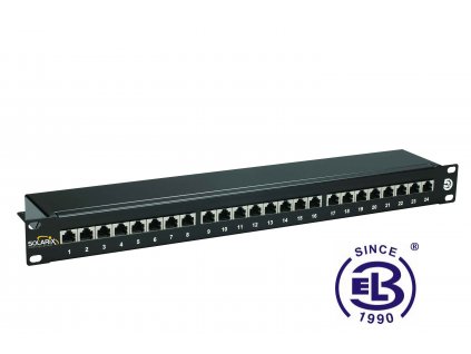 Patch panel Cat 5E STP 24 x RJ45 černý 1U SOLARIX