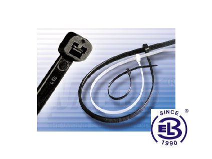 Upínací řemínek 165x2,5mm černý balení 100ks WAPRO