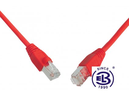 Patch kabel CAT5E SFTP PVC 0,5m červený, snag-proof, SOLARIX
