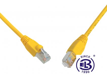 Patch kabel CAT5E SFTP PVC 1m žlutý, snag-proof, SOLARIX