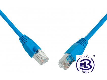 Patch kabel CAT5E SFTP PVC 10m modrý, snag-proof, SOLARIX