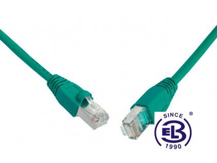 Patch kabel CAT5E SFTP PVC 2m zelený, snag-proof, SOLARIX