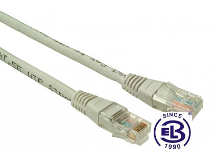 Patch kabel CAT6 UTP PVC 0,5m šedý, non-snag-proof, SOLARIX