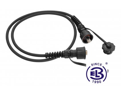 Patch kabel průmyslový Cat6 UTP 2m IP67 černý SOLARIX