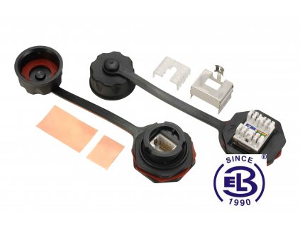 Zásuvkový průmyslový modul Cat6 STP 1xRJ45 IP67 SOLARIX