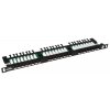 Patch panel Cat 5E UTP 24 x RJ45 s vyvazovací lištou černý 0,5U SOLARIX