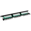 Patch panel Cat 5E UTP 24 x RJ45 s vyvazovací lištou černý 0,5U SOLARIX