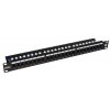 Patch panel Cat 5E UTP 24 x RJ45 s vyvazovací lištou černý 1U SOLARIX