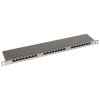 Patch panel Cat 5E STP 24 x RJ45 s vyvazovací lištou černý 0,5U SOLARIX