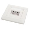 Zásuvka Cat5E STP 2xRJ45 bílá pod omítku SOLARIX
