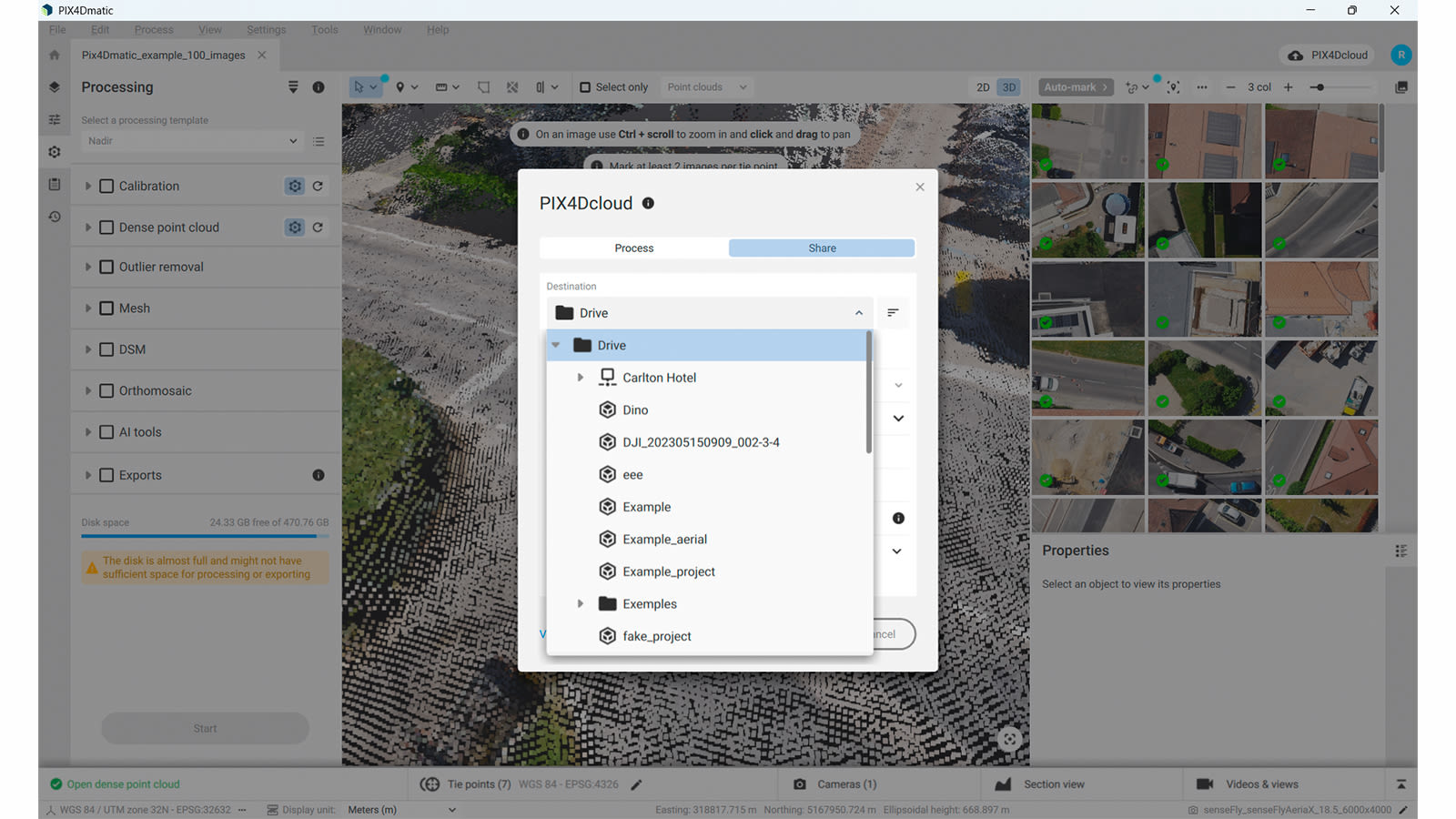 PIX4Dmatic Standard – práca s výstupmi