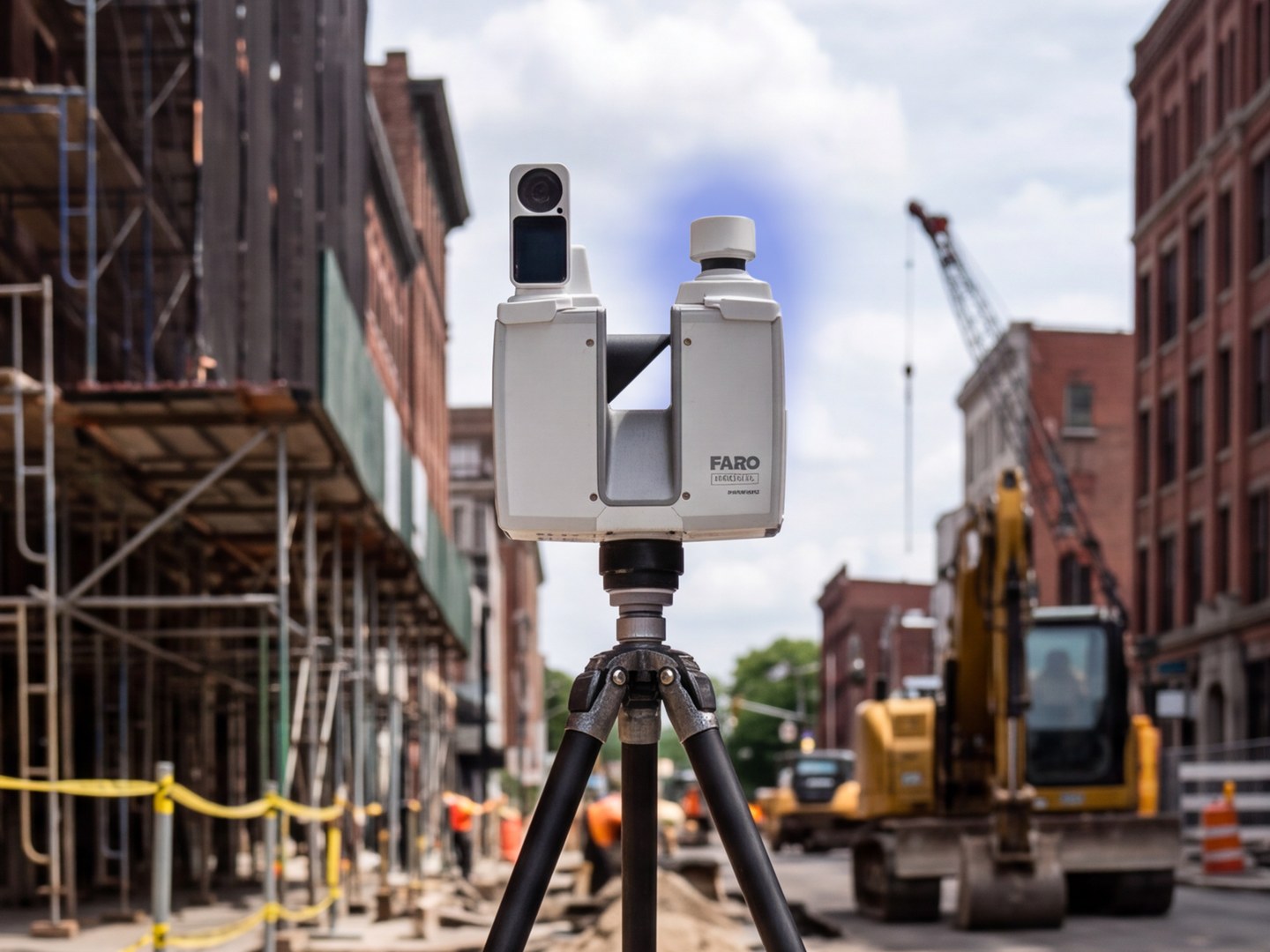 FARO Focus i.1 X s lokalizátorom GNSS/RTK na stavbe