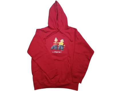 Mikina Pat a Mat červená lavička (Velikost L)