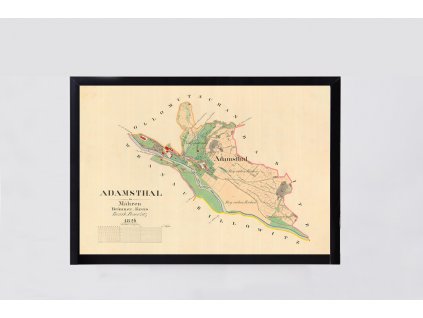 Historická mapa císařské otisky Adamov rok 1826