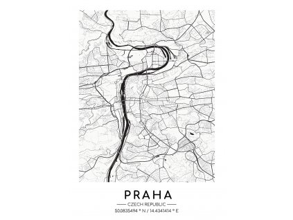 Mapa Praha var. bílá