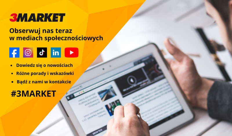 Sledujte nás na sociálních sítí banner PL mobil