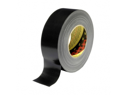 7124 389 Taśma 25mmx50m czarna tkaninowa o grubej fakturze pokryta polietylenem 3m duct tape