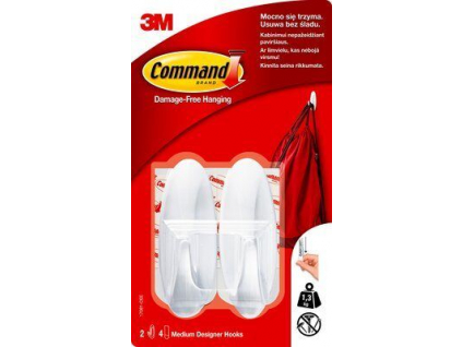 7667 17081 command design owalny plastikowy haczyk samoprzylepny nośnik