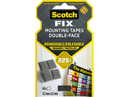 scotch fix mounting tapes 108 st64 p 12 7mmx12 7mm 64 squares pk cfip