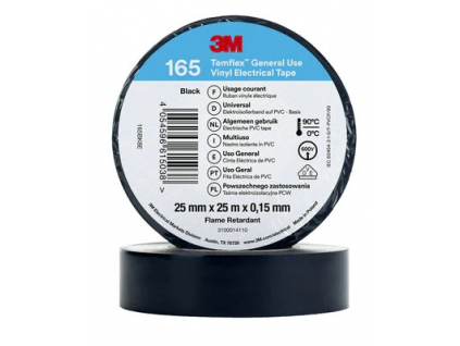 3m temflex 165 black 25mmx25m eu