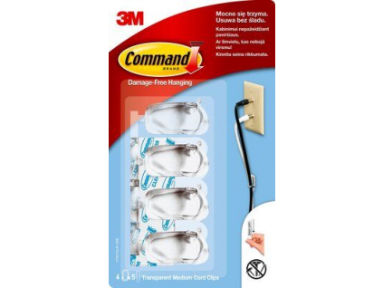 17301clr cee command transparent medium cord clips