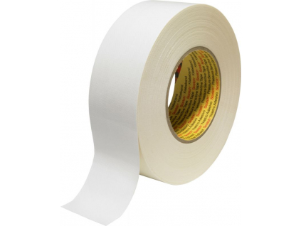 389 bílá tkaninová páska Duct tape s hustou texturou povlečená polyethylenem 3M, návin 50m (šířka 50mm)
