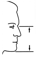 Messanleitung: Abstand zwischen Nasenwurzel und Kinn