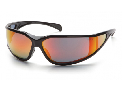 9200 exeter esb5155dt schutzbrille non-fogging schwarz rand spiegelrot