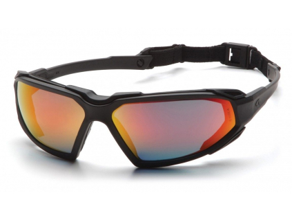 9209 highlander esbb5055dt schutzbrille non-fog verspiegelt schwarz rand rot