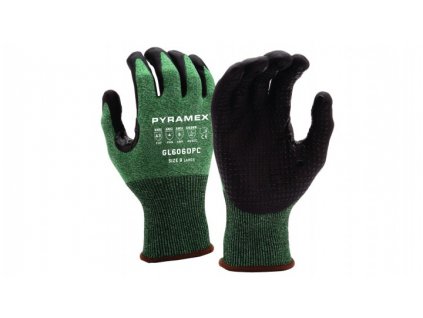 Nitrilové rukavice proti prerezaniu s bodkovanou dlaňou Pyramex GL606DPC (veľkosť S (7))